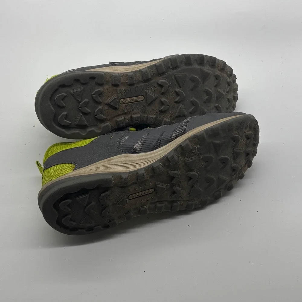 Merrell Nova 3 Kids Trail Running Shoes Grey Lime Camo Size 5.5M
